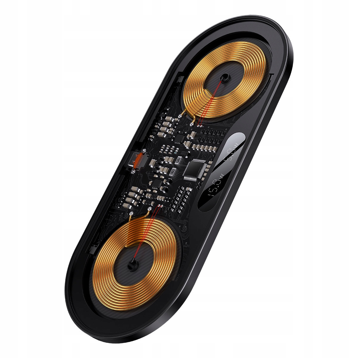 BASEUS ŁADOWARKA BEZPRZEWODOWA PODWÓJNA INDUKCYJNA QI 20W DWIE CEWKI Złącza USB typ C