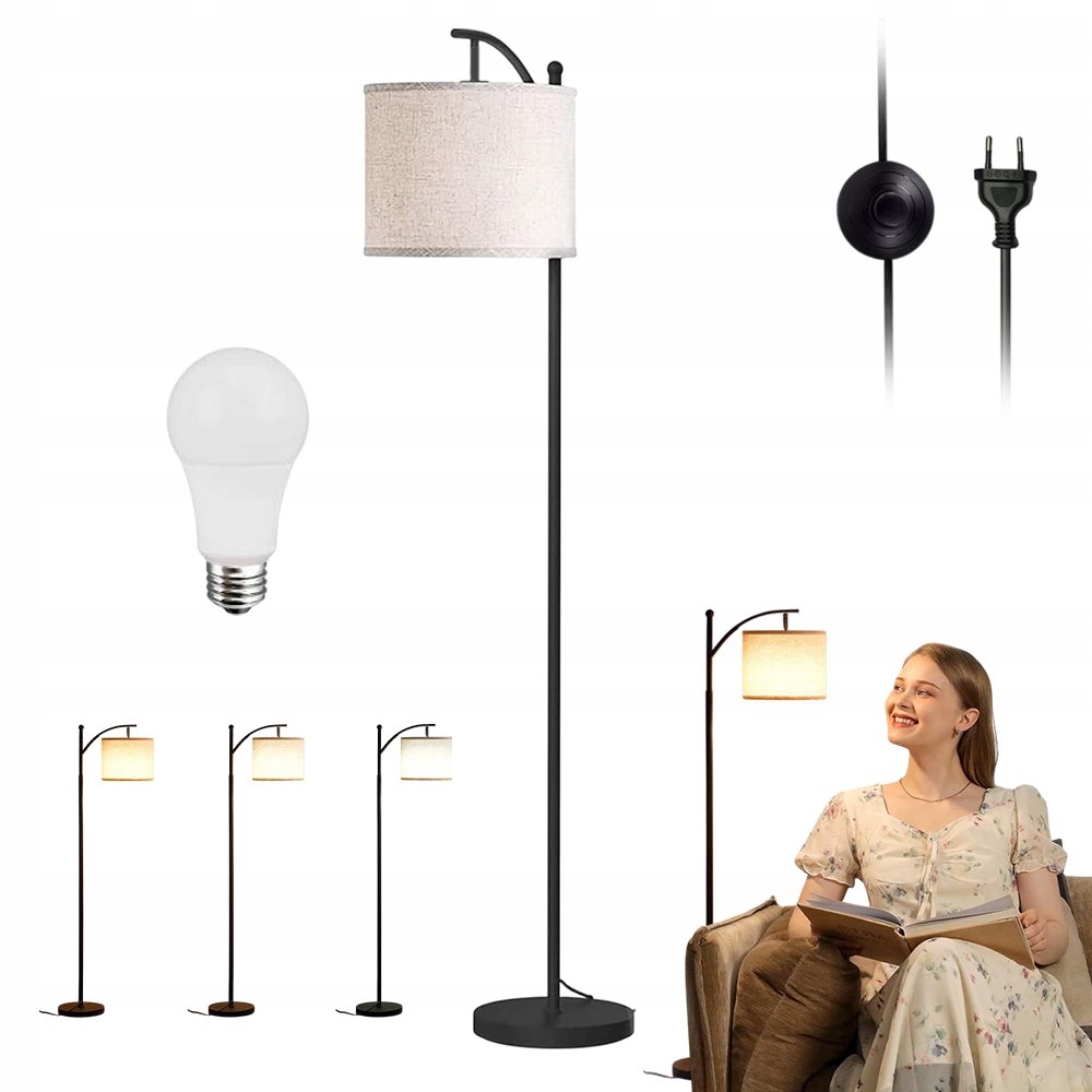 Podlahová Lampa Se 3 Teplotami Světla A Nožním Spínačem Pro Obývací Pokoj