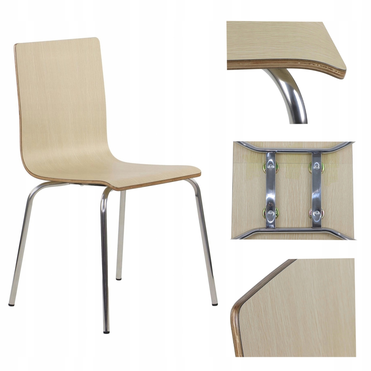 Laminovaná Překližková Židle Werdi B Nerezová Ocel/přírodní Barva