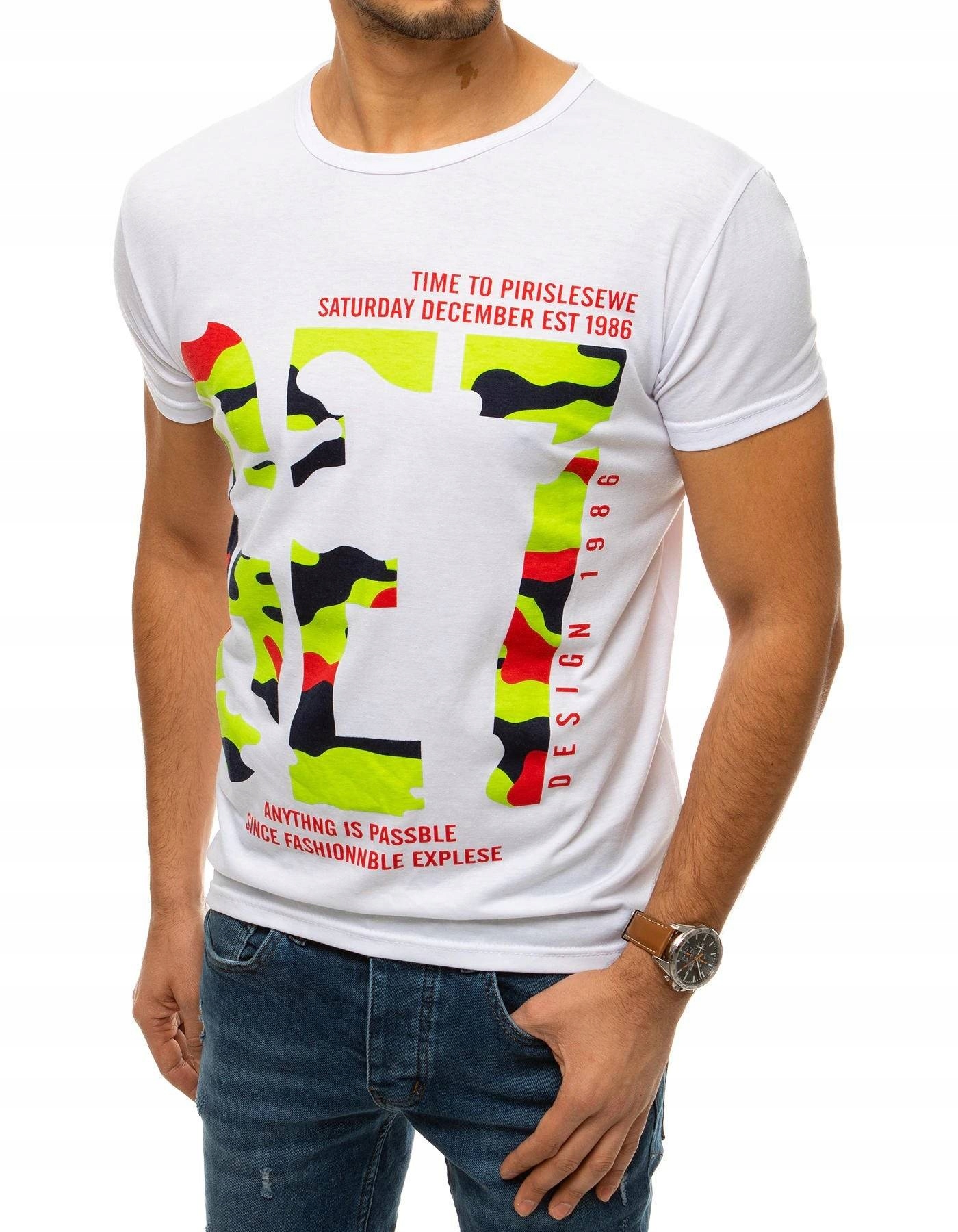 

Męska Koszulka T-shirt Z Nadrukiem rx4410 - M