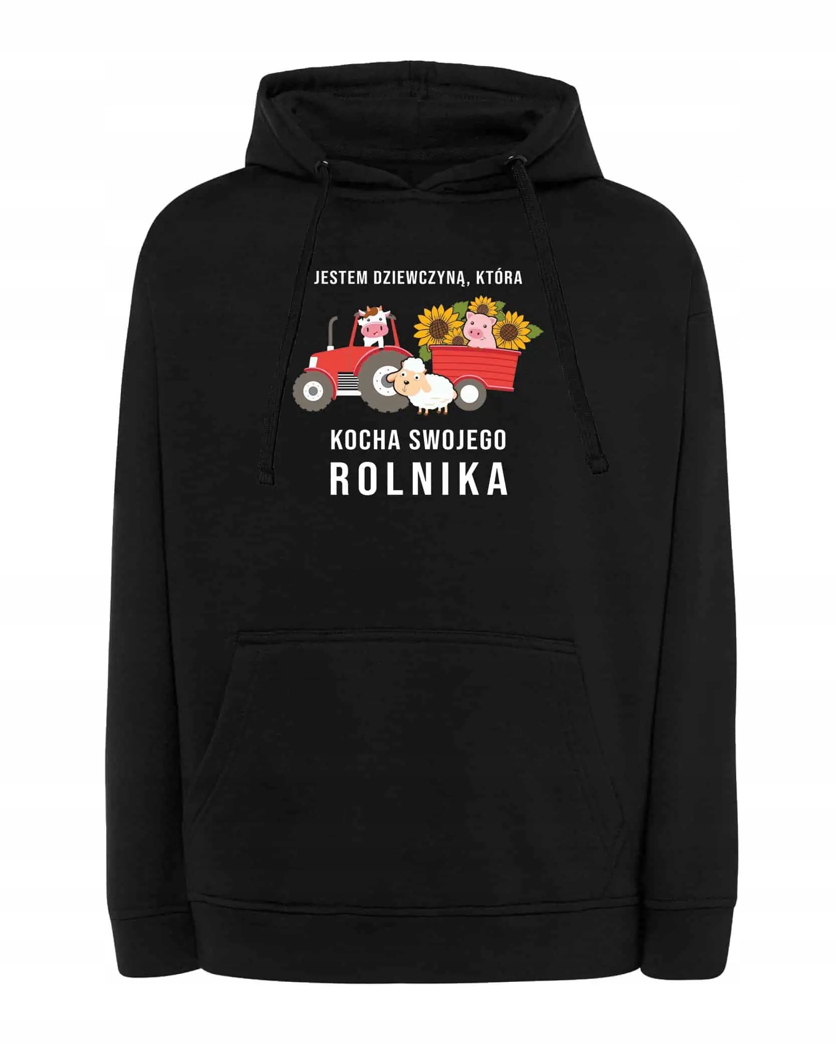 Mikina s kapucí Pro dívku farmáře Vtipná černá L