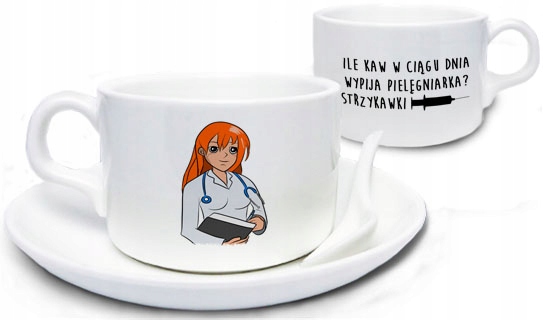 

Zabawna filiżanka pielęgniarka kawa