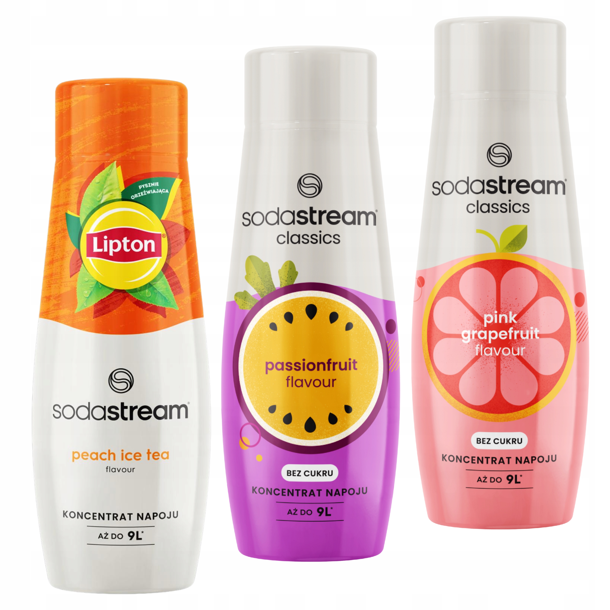 Levně Sada 3 sirupů Sodastream. Lipton IceTea Peach Marakuja Graejpfrut