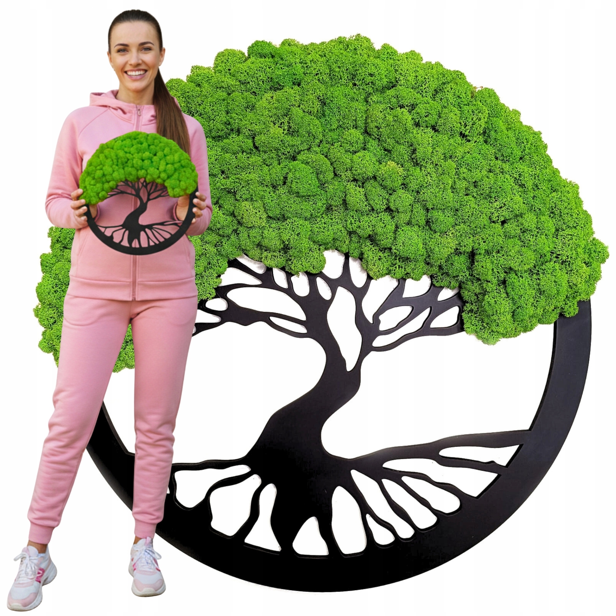 Obraz Z Mechu mech chrobotek Živý Stromek Bonsai na zeď Ozdoba Dekorace