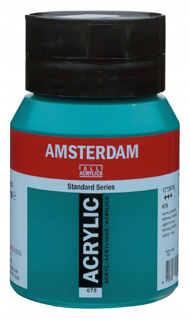 Barva akrylová Amsterdam Standard 500ml Zelená Ftalová 675
