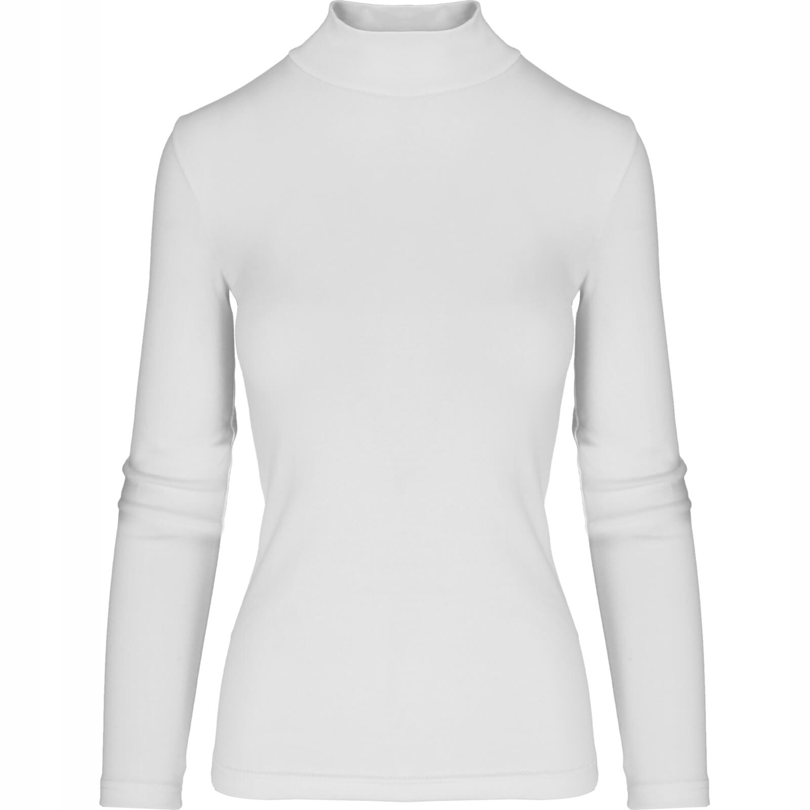 Półgolf Damski Cienki Elastyczny Sweter biały XS Wzór dominujący bez wzoru