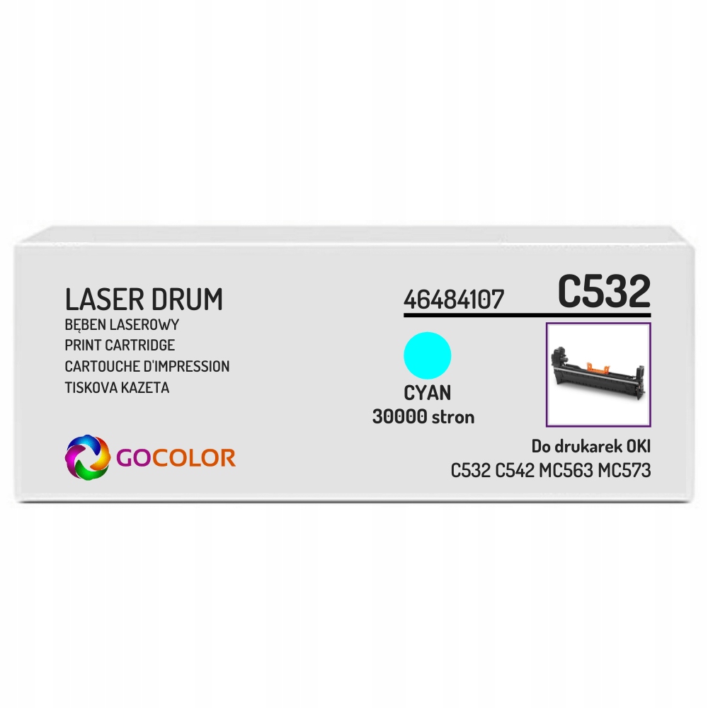 Bęben do OKI C532dn C542dn MC563dn MC573dn Cyan Kolor niebieski (cyan)