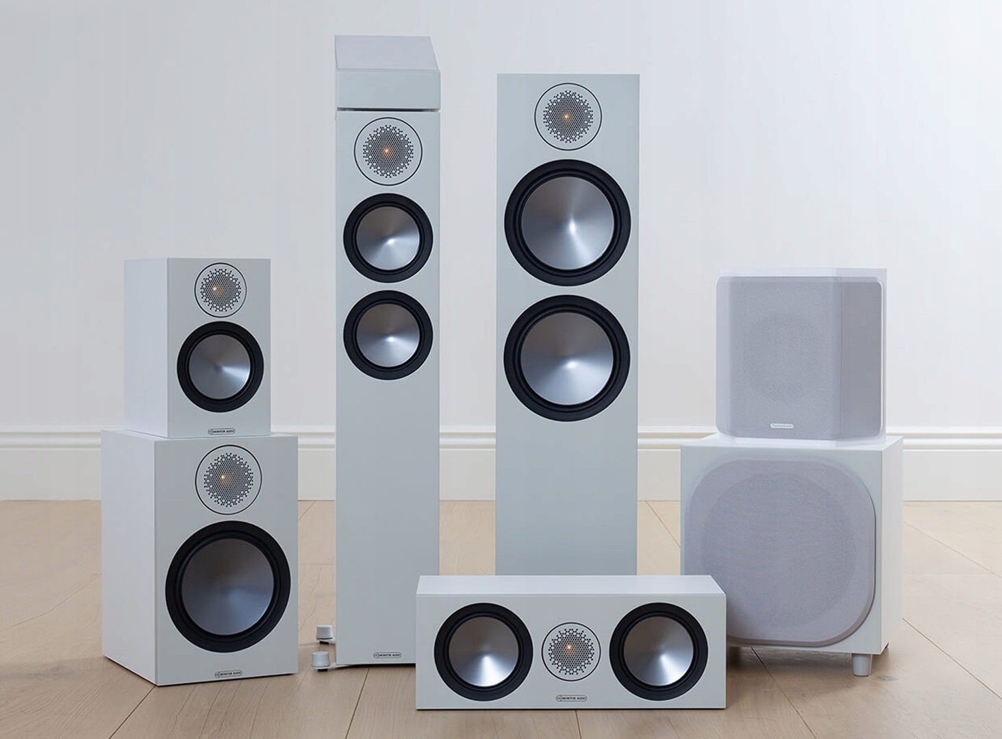 MONITOR AUDIO W10 WHITE-BIAŁY PODWÓJNY, SZYBKI BAS Model Bronze W10
