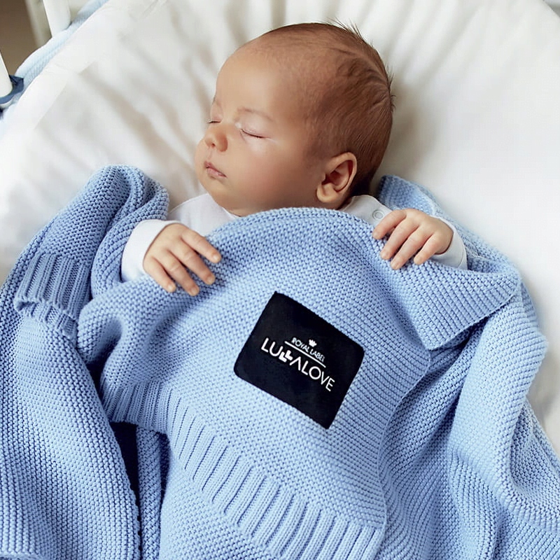Bambusowy koc klasyczny baby blue - LULLALOVE Marka Lullalove