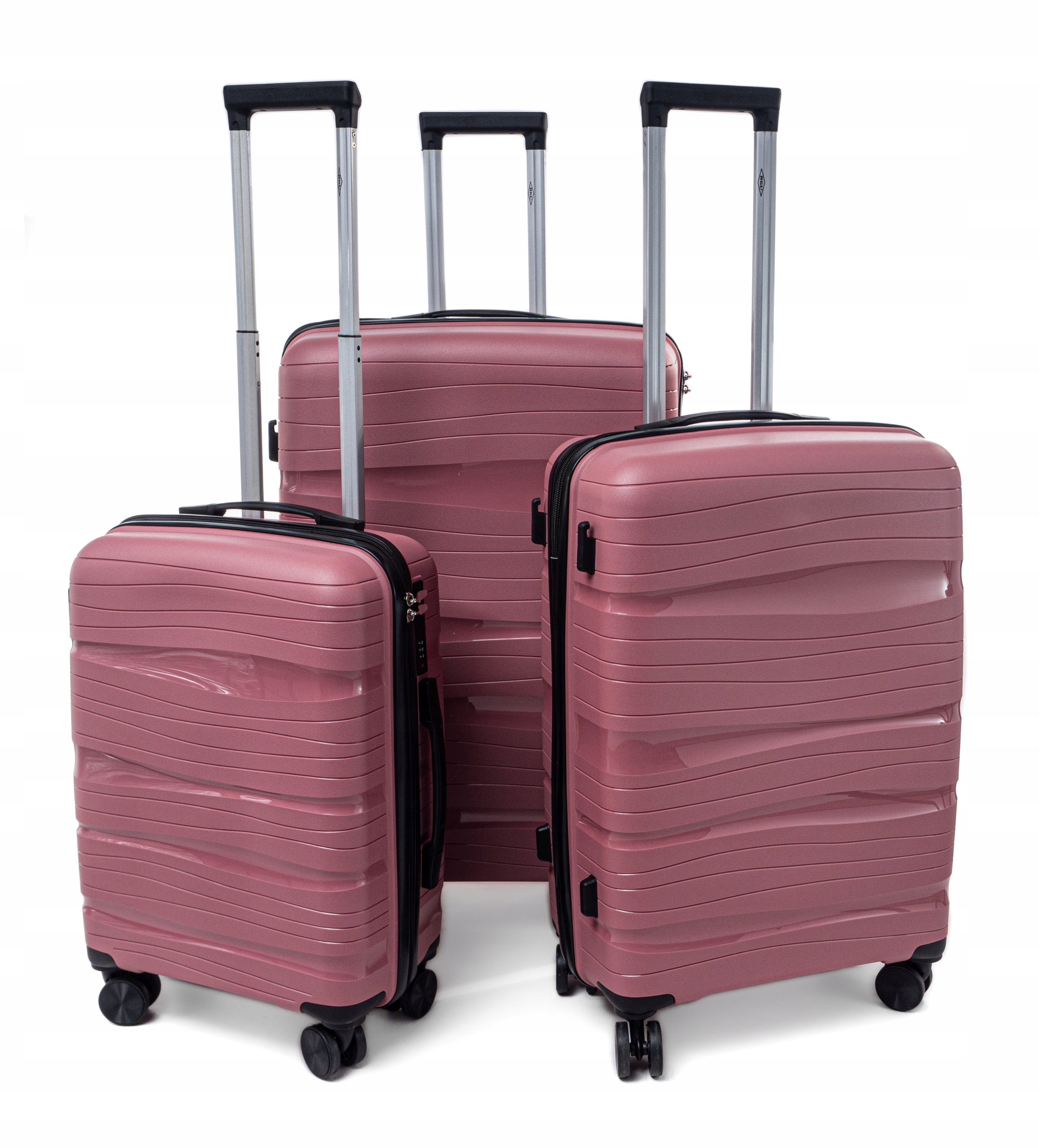 Zestaw Komplet Walizek 3W1(DUŻA,ŚEDNIA,MAŁA) Polipropylen Tsa Rgl Różowy