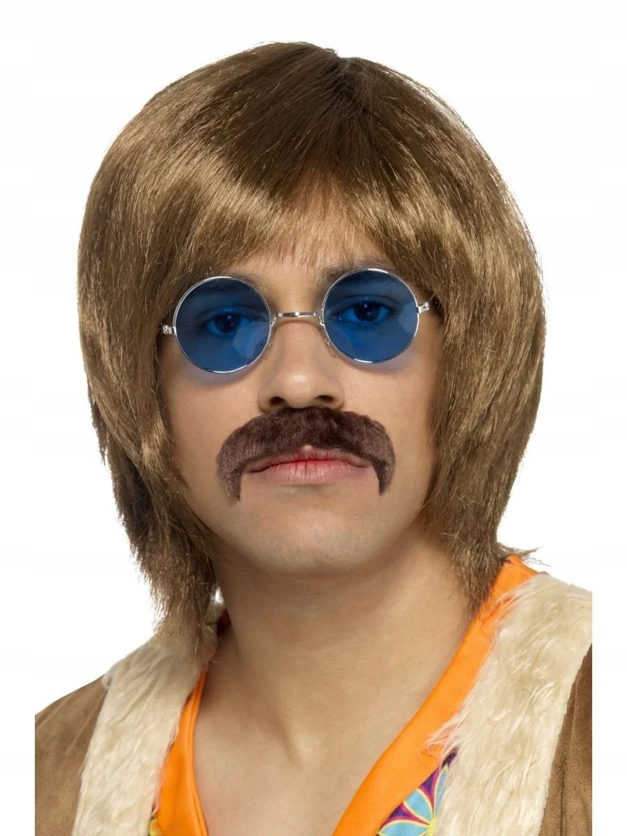 

Zestaw Peruka Hipisa Okulary Wąsy Lata 60 Hippie