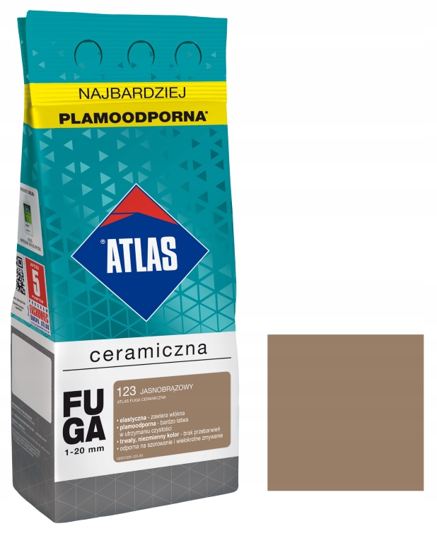 Keramická Spárovací Hmota 1-20 MM 123 Světle Hnědá Atlas 5 Kg