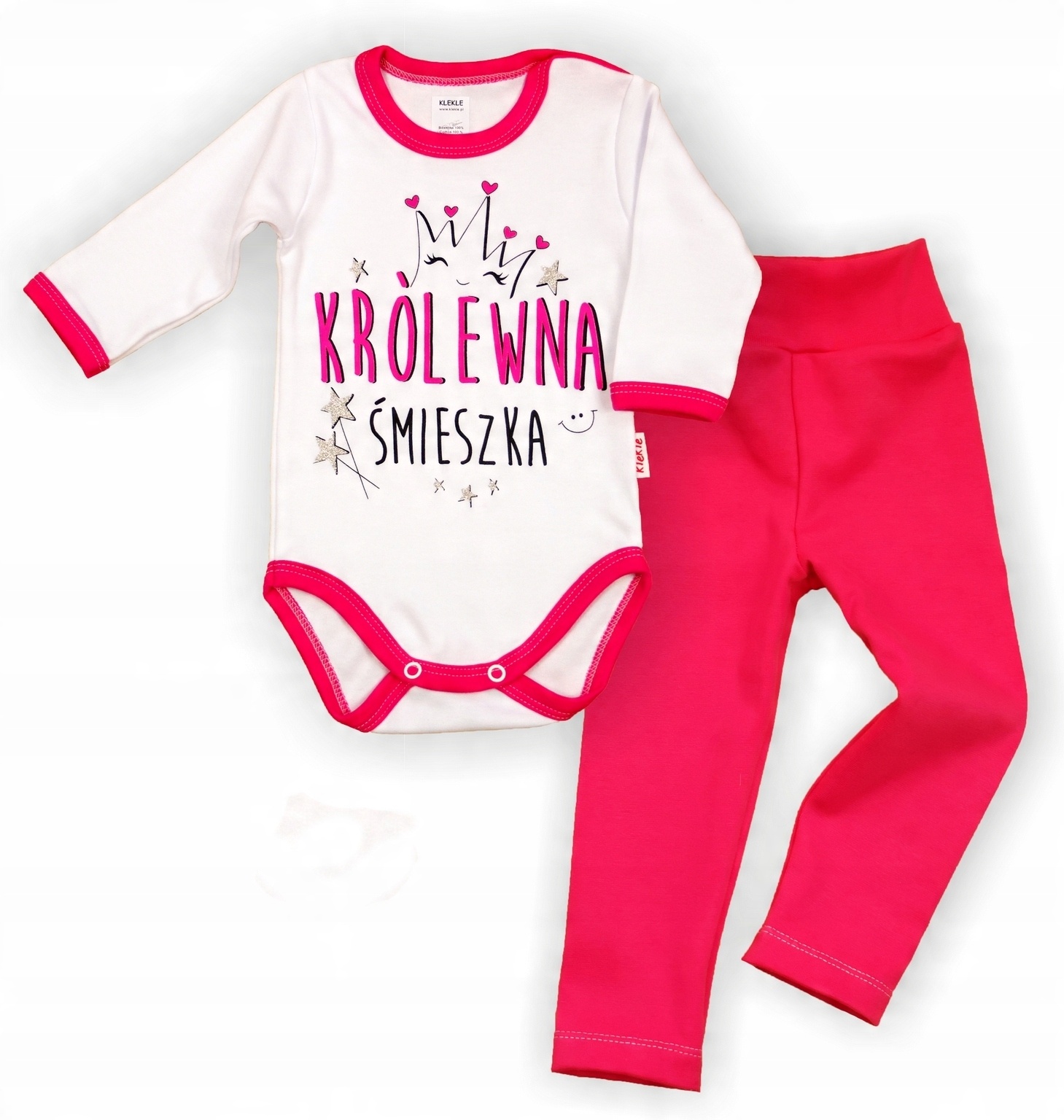 

Komplet Body Nadruk Legginsy Królewna 74 Klekle