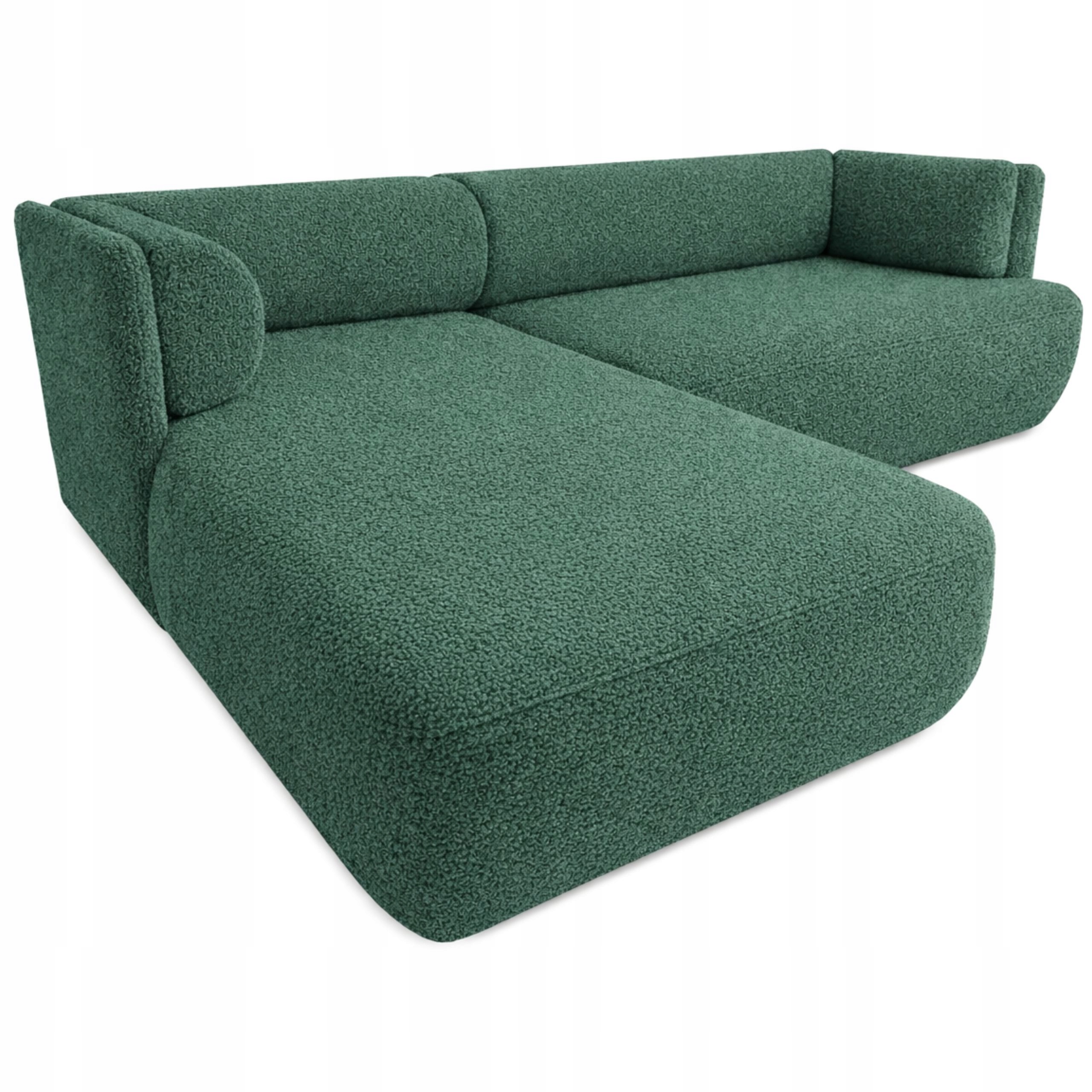 Zelený Moderní Rohová Sedací Souprava S Funkcí Spaní Cloud Mini 256 CM