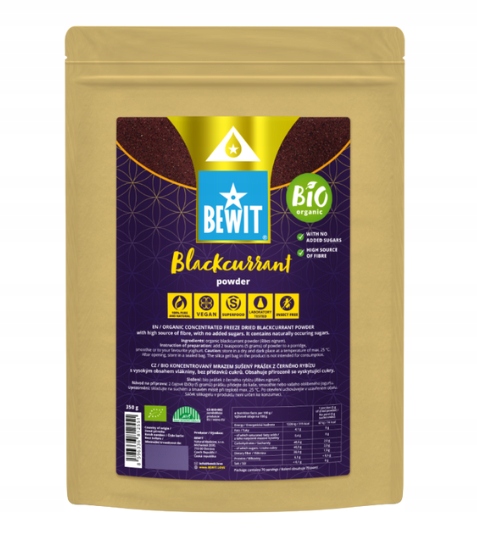 Levně Bewit Černý rybíz lyofilizovaný prášek, Bio Raw 350 g