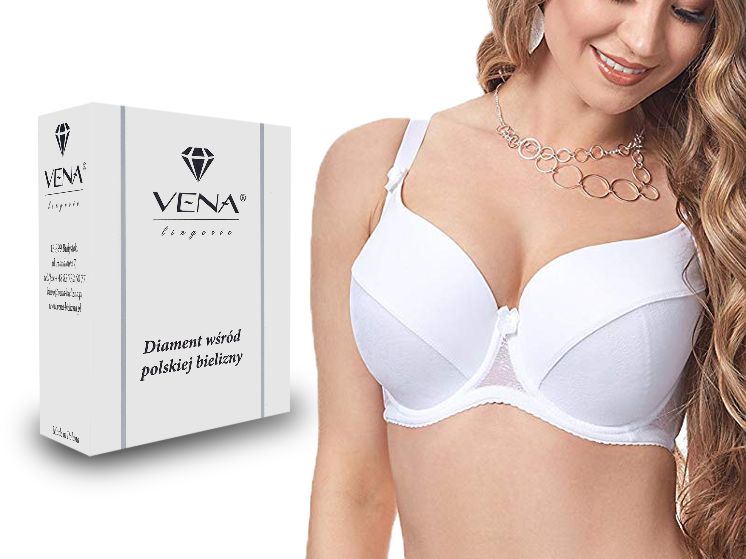 

Vena VB-231, Biustonosz full cup, Biały, 80C
