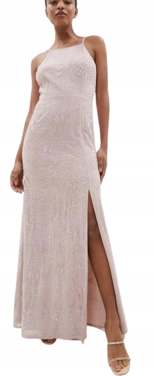 Coast Šaty Maxi Flitrově Růžová Dámská 40 2DB