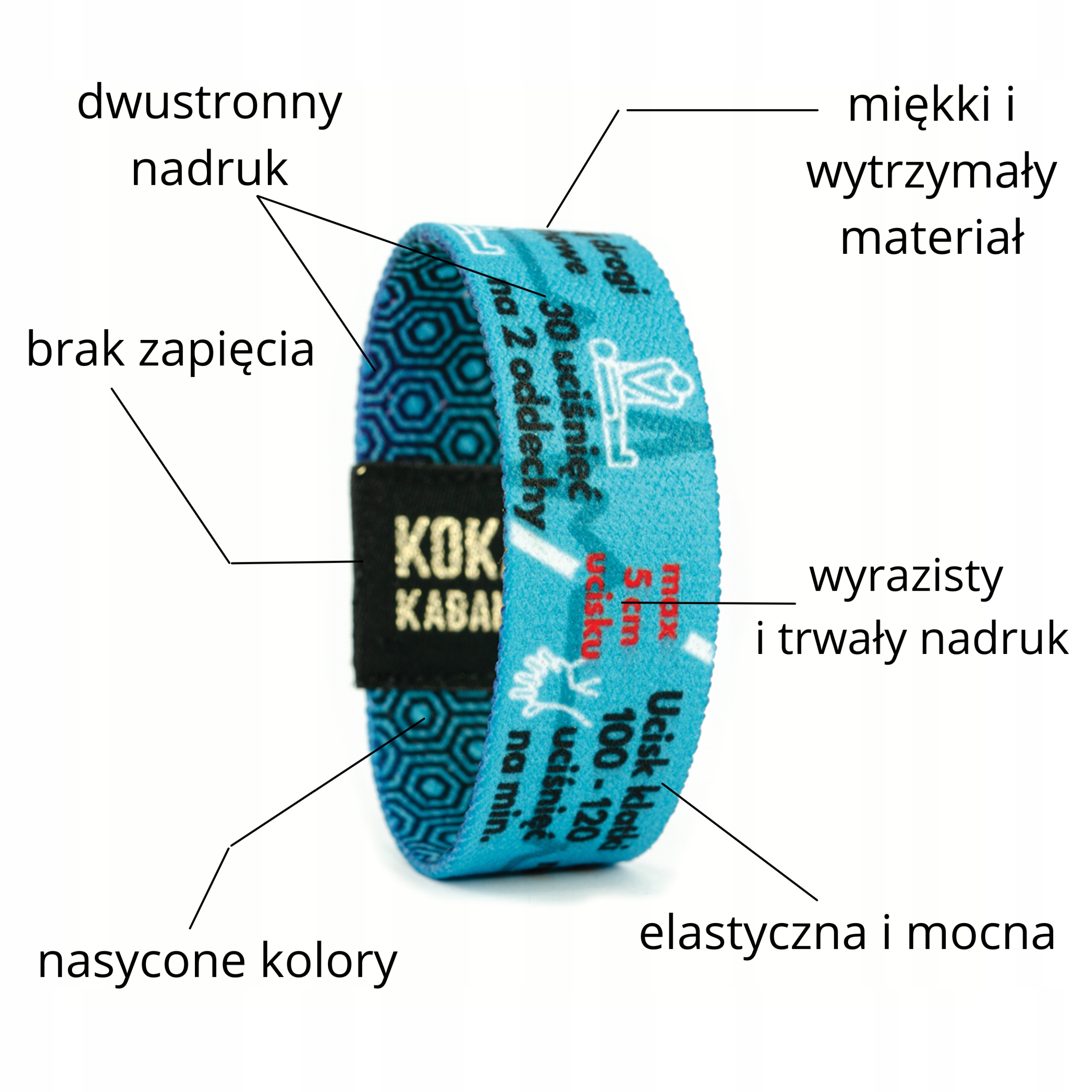 Opaska dla dziecka z numerem telefonu L Motyw Brak