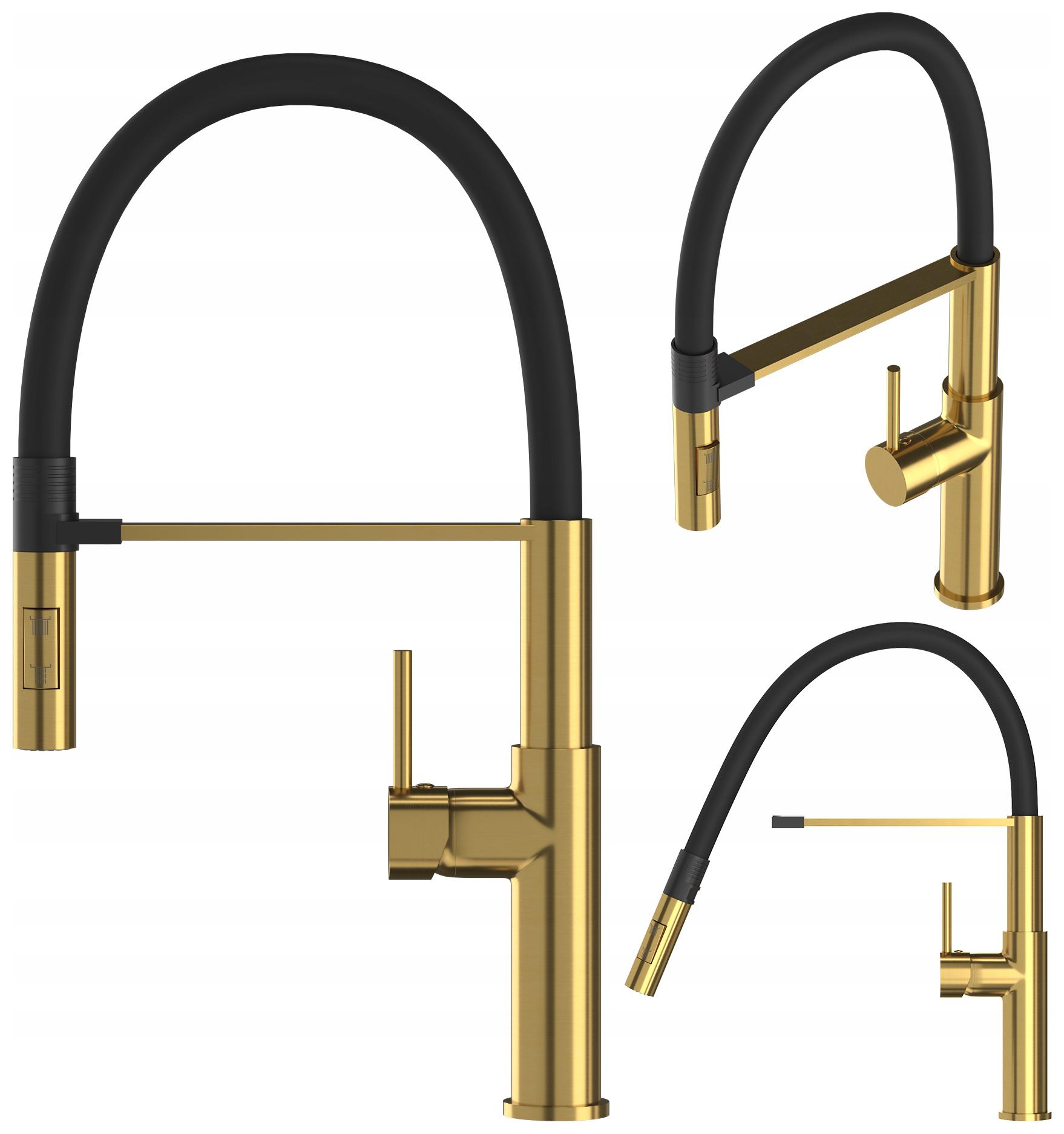 Kuchynská Batéria S Flexibilným Ramenom Brush Gold Kuchynská Brúsená Soria