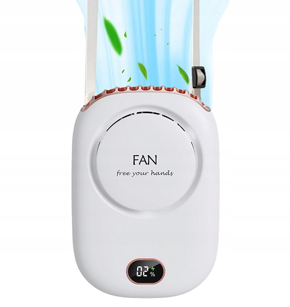 WENTYLATOR WIATRAK NA SZYJĘ PRZENOŚNY KLIMATYZATOR BEZPRZEWODOWY AKUMULATOR