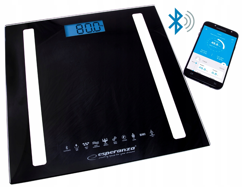 WAGA ŁAZIENKOWA 8W1 ZFUNKCJĄ BLUETOOTH ESPERANZA Kod producenta EBS016K