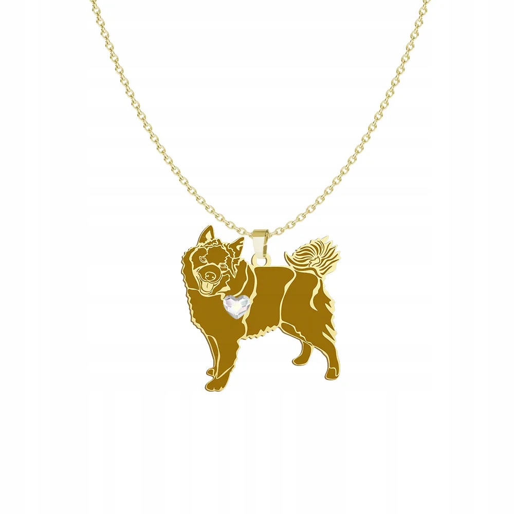 Zlatý náhrdelník se psem Schipperke 925 Řetízek Šperky Gravírování Bonus