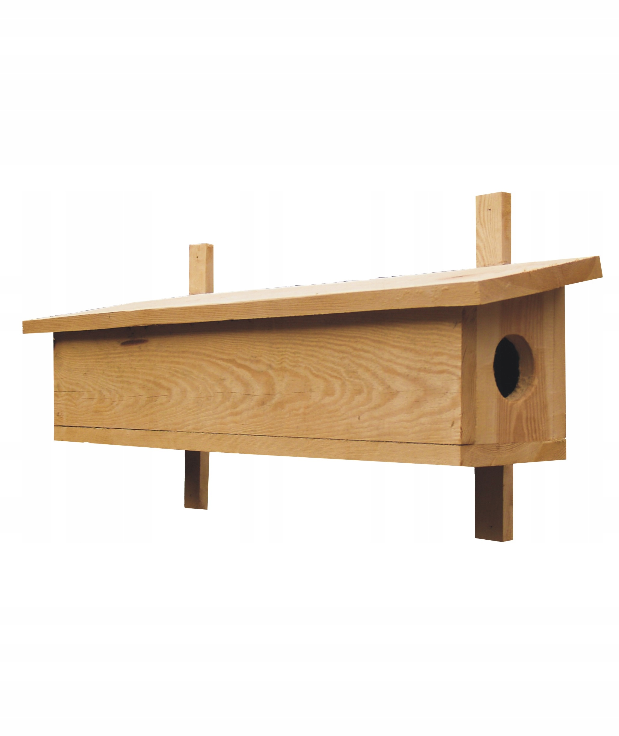 Hnízdní budka pro sovu, velká, dřevěná, borovicová, dlouhá