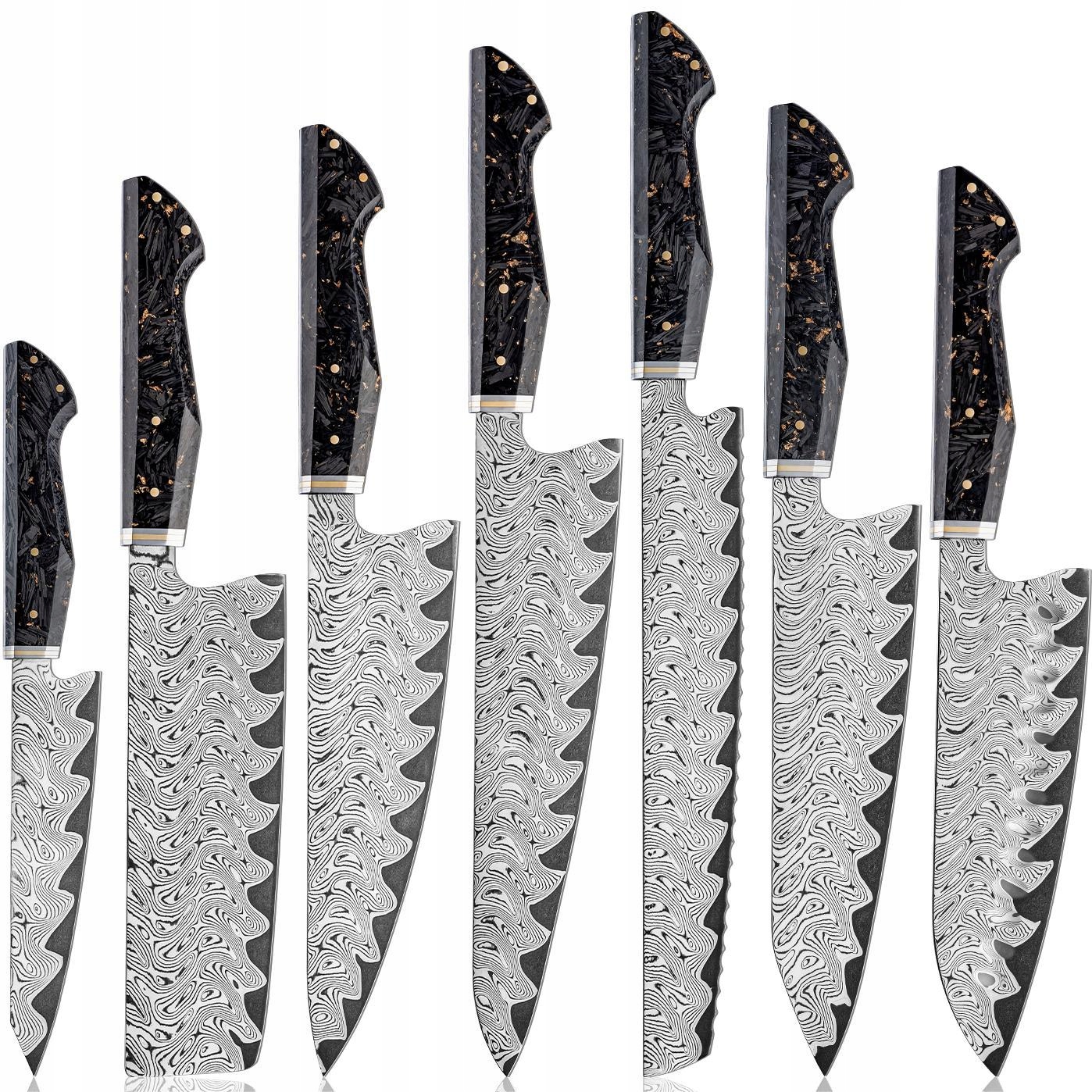Sada damaškových kuchynských nožov Kurohane Čierna KP-38065
