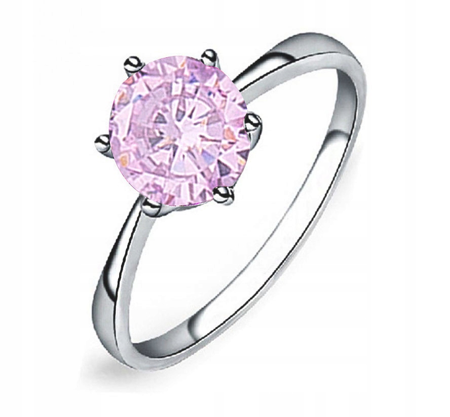 

Srebrny Pierścionek Z Różową Cyrkonią Rozmiar 18