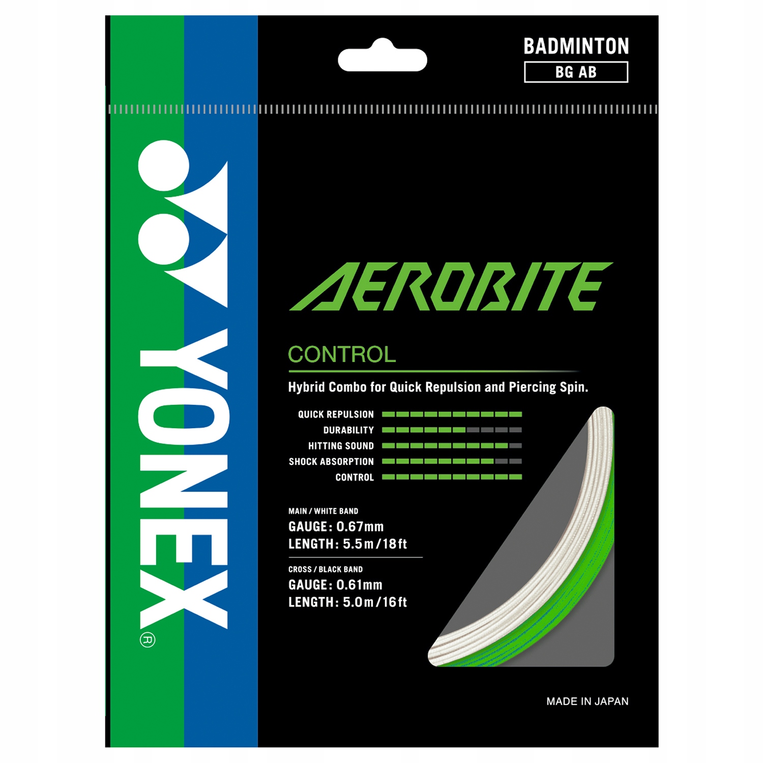 Naciąg do badmintona Yonex Aerobite White/Green Set 10m