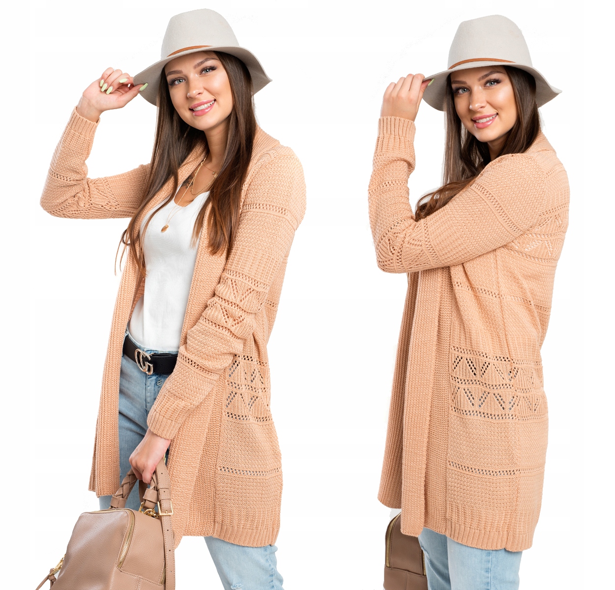 

Margaret Ażurowy Kardigan Sweter Narzutka L/XL