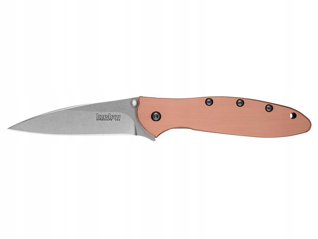 Nůž Kershaw Leek Copper Edc ocel 154 cm s mosazným obložením