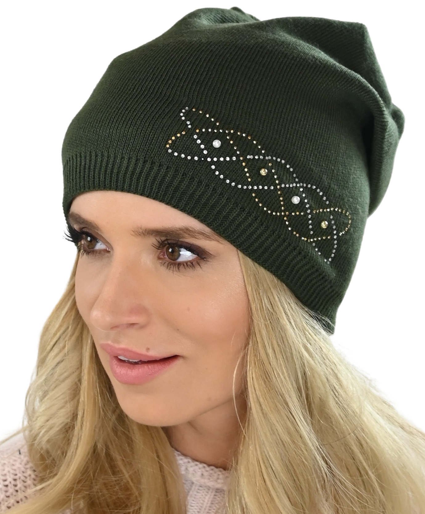 

Damska czapka khaki Smerfetka Y2