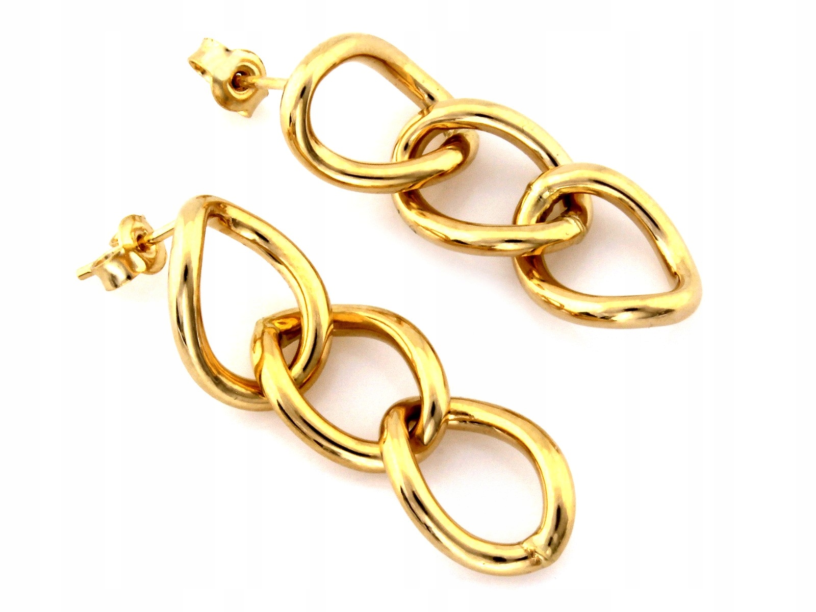 Náušnice zlaté 585 14k visící na tyči 1.93g pro ženy, elegantní