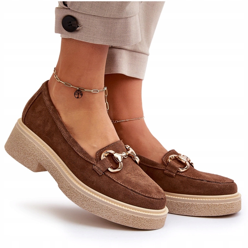 Zazoo 3429 Dámské Semišové Mokasíny S Ozdobou, Béžové 40