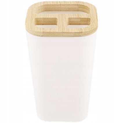 

Kubek na szczoteczkę i pastę do zębów Biały Bambus