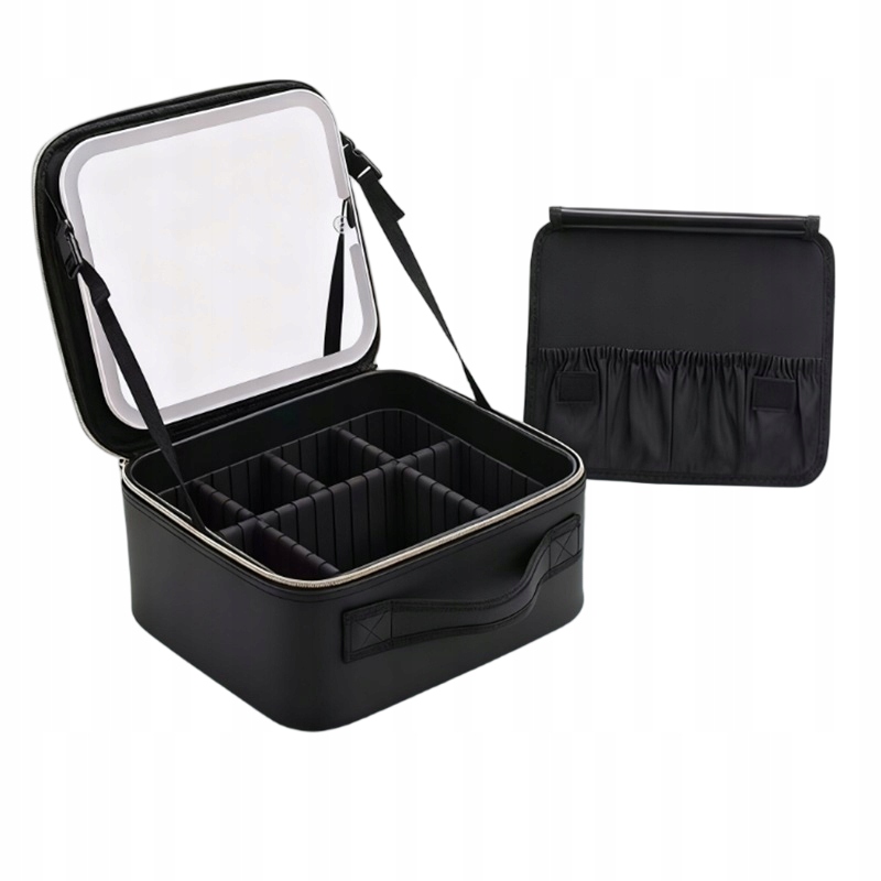 Kosmetická Taštička S Led Zrcátkem, Kožená Jako Dárek, Kufřík, Make-up