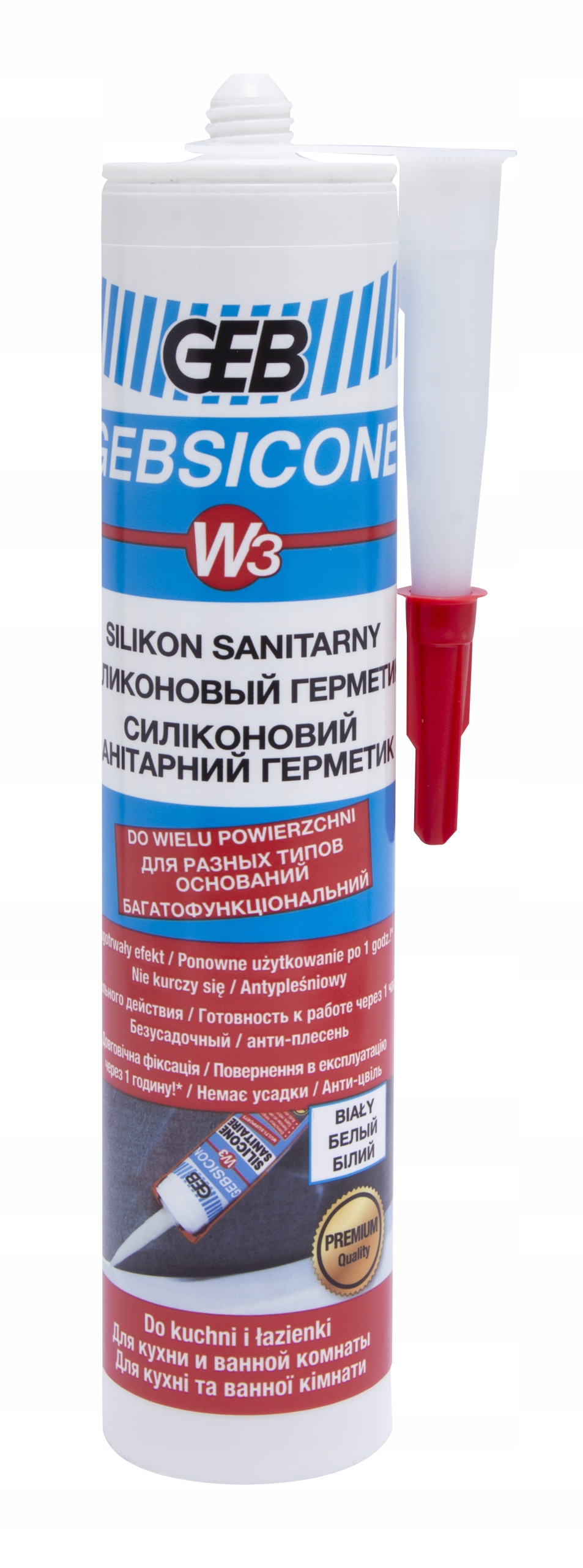 

Silikon sanitarny grzybobójczy Biały Geb