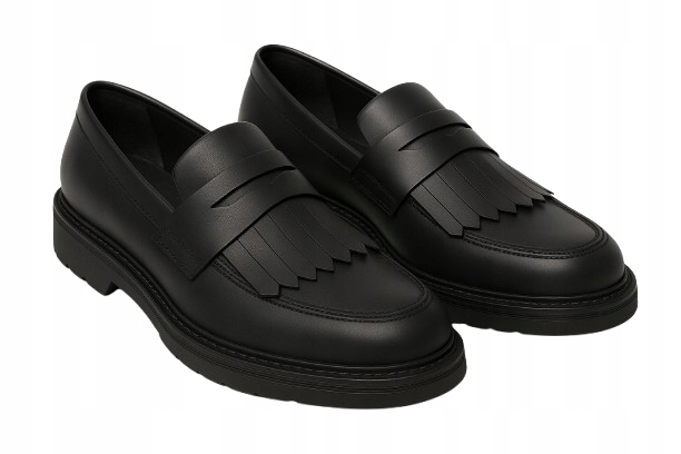 Naturino Černé Mokasíny S Třásněmi A Hladkým Svrškem 40 J0B