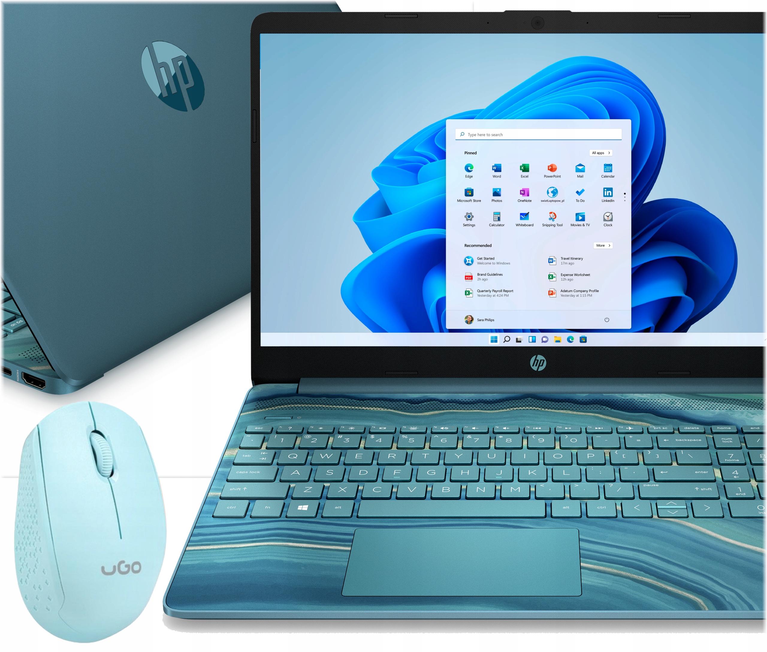 

Niebieski Laptop na komunie Hp 15 Ssd 512GB Win 11