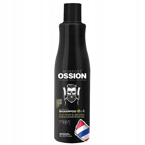 MORFOSE OSSION 2w1 SZAMPON OCZYSZCZAJĄCY DO WŁOSÓW I BRODY BARBER 500ML