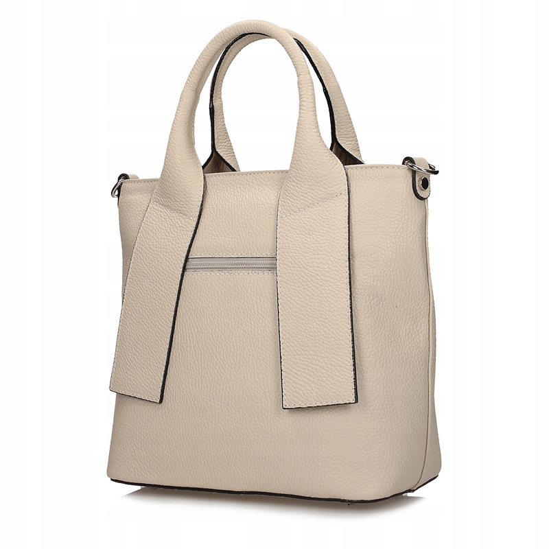 Kuferek Torba Damska Skóra Naturalna Licowa Elegancka Stylowa Krem F179 Kolor wielokolorowy