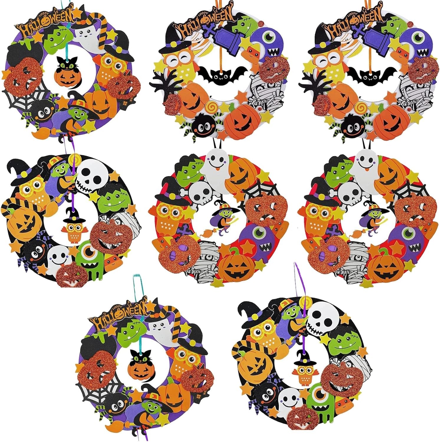 Filcowy wieniec Diy Halloween dla dzieci kolorowy zestaw do dekoracji