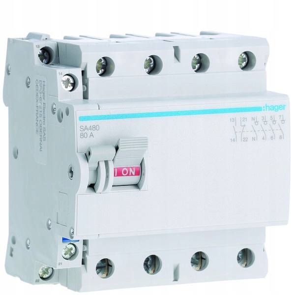 Izolační odpojovač s kontaktním kontaktem 4-pólový 80A