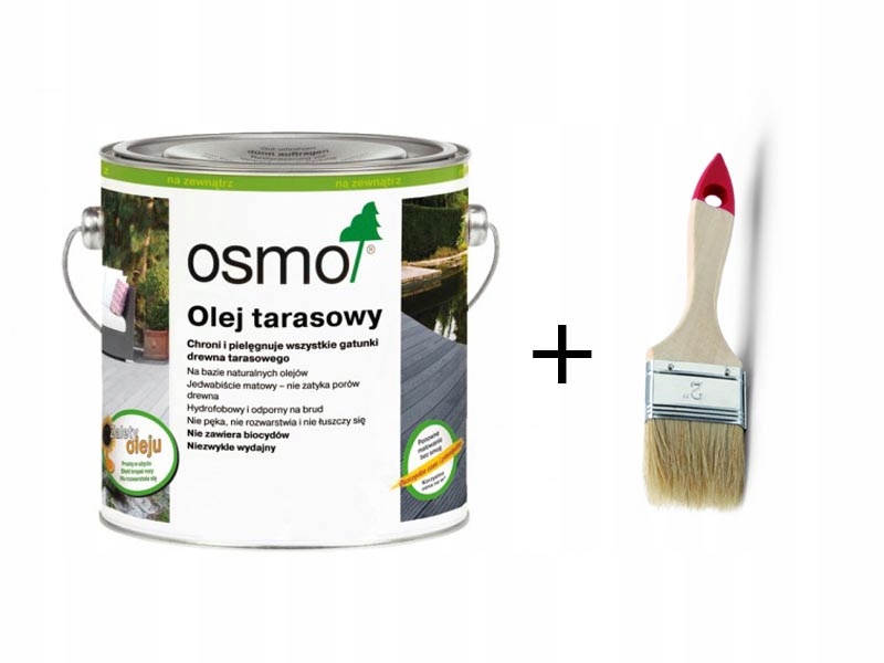 Osmo 009 Olej do tarasów 2,5l Modrzew Pędzel