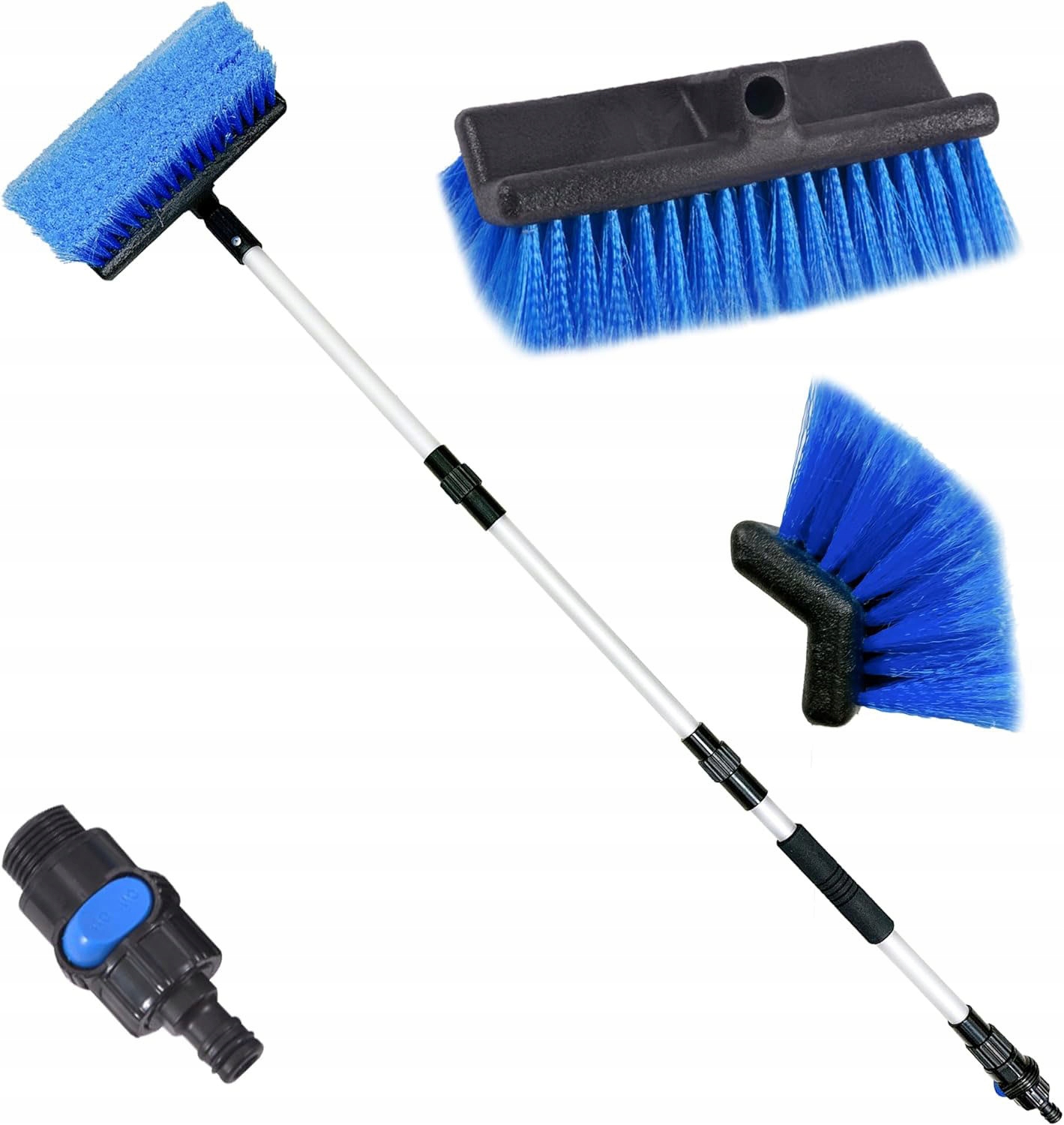 SZCZOTKA TELESKOPOWA MYCIA AUTA SAMOCHODU PANELI FOTOWOLTAICZNYCH + ZAWÓR