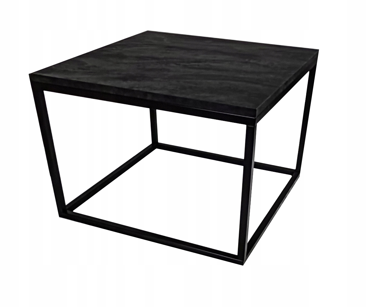 Kávový stolek loft kovový černý Beton 80x60