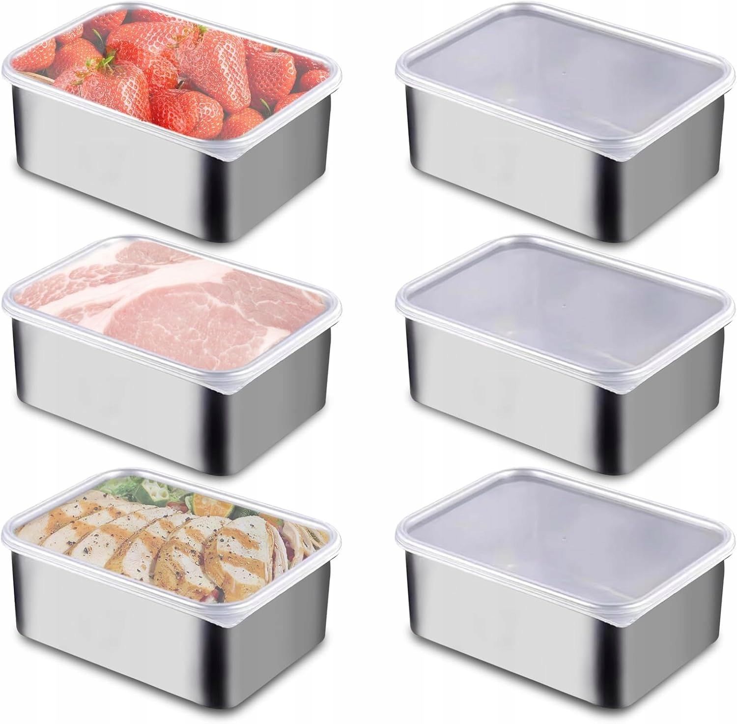 6 x Ekologický Obědový Box Z Nerezové Oceli 250 ML S Vzduchotěsnými Přihrádkami