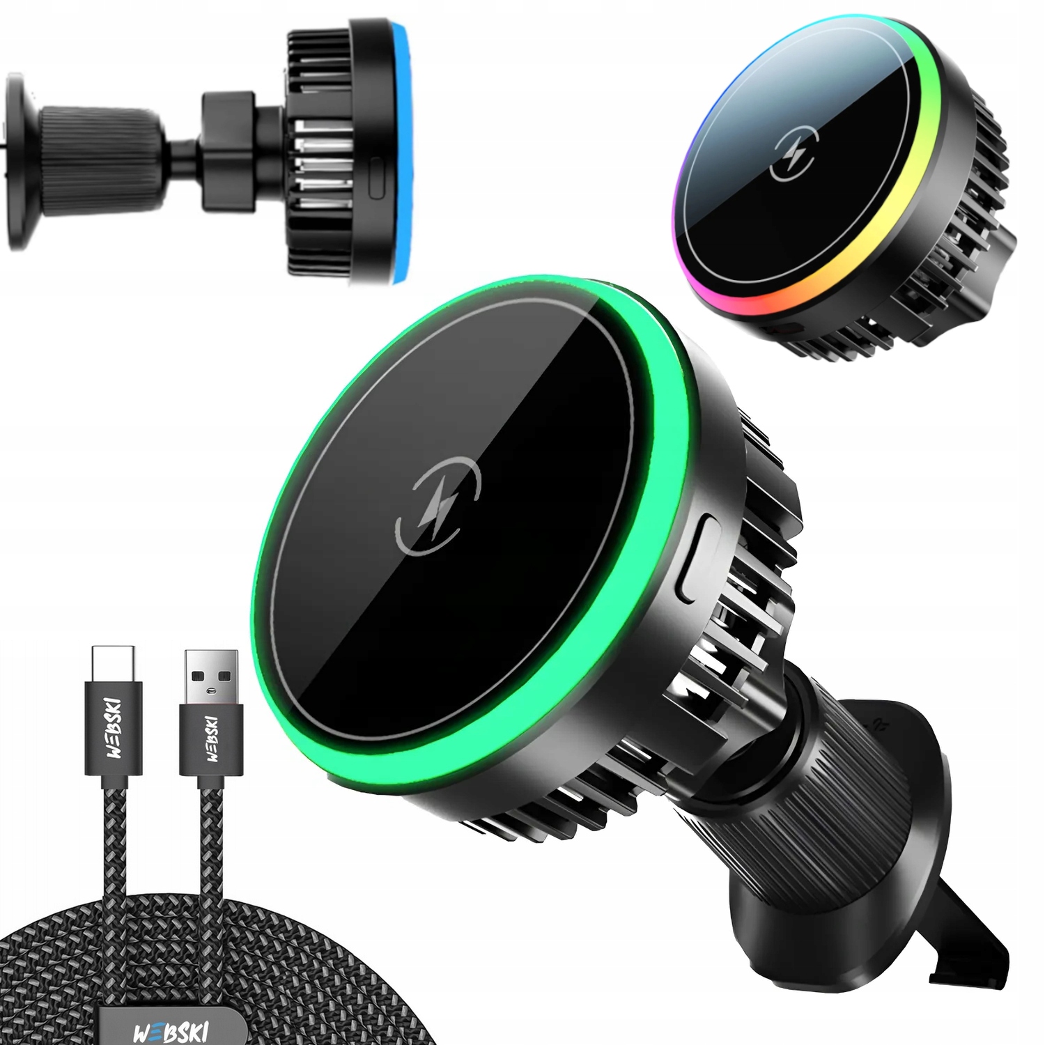 Magnetický Držák Indukční Nabíječka Do Mřížky Auta MagSafe Kabel