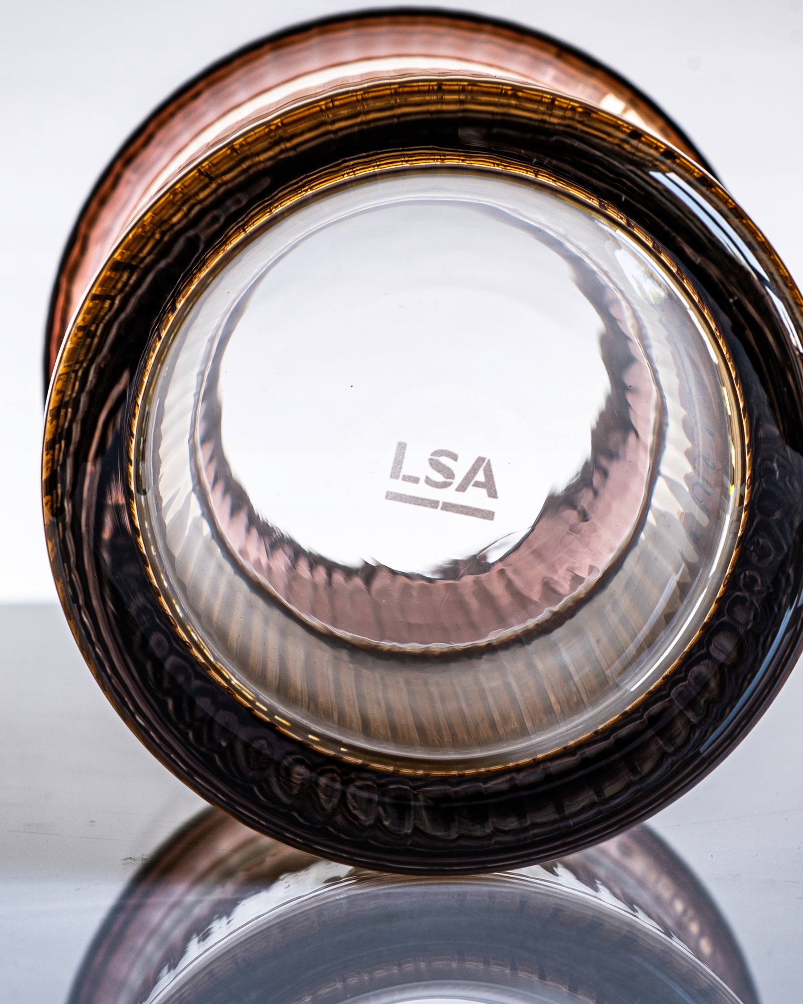 WAZON IRYZOWANY BRZOSKWINIOWY KROSNO LSA HANDMADE UNIKAT 23 cm Materiał szkło